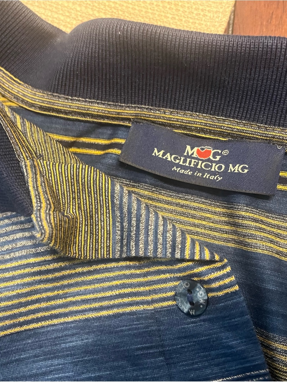 Men’s Black & White Patterned Button-Down Polo Shirt 2 for 1 the blue shirt is f - Picture 2 of 7